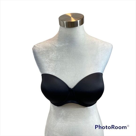 Victoria’s Secret Pink Black Strapless Push Up Bra Size 34DD - Picture 1 of 10